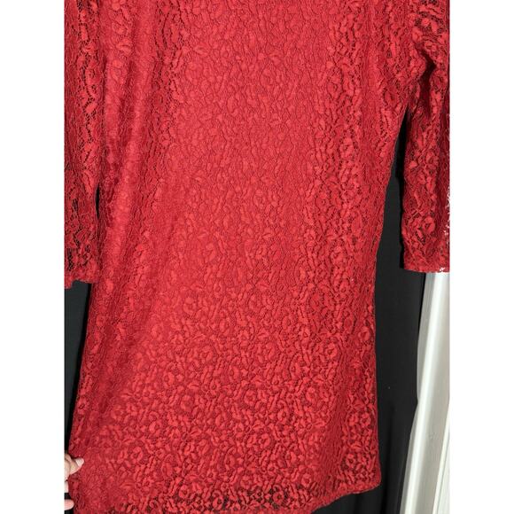 JM Jonathan Martin Collection For Her Dress L red lace sheer romantic - Picture 4 of 7